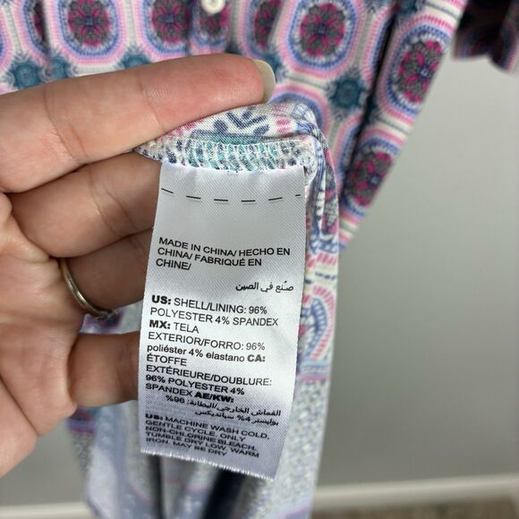 Chicos Medallion Print Shirt Dress Womens Sz 4 / XXL Colorful Jersey Stretch - Picture 7 of 8